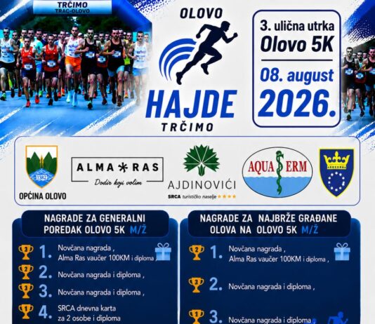 3. OLOVO 5K: Izvučeni dobitnici kotizacija za trku 8. augusta u 18 sati